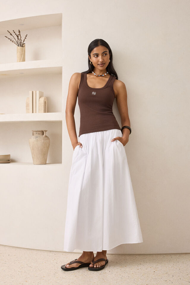 ceres life zoe contour rib tank chocolate