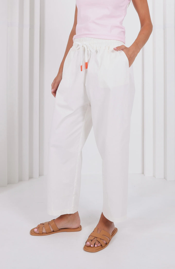 Charlie Barrel Jean  White