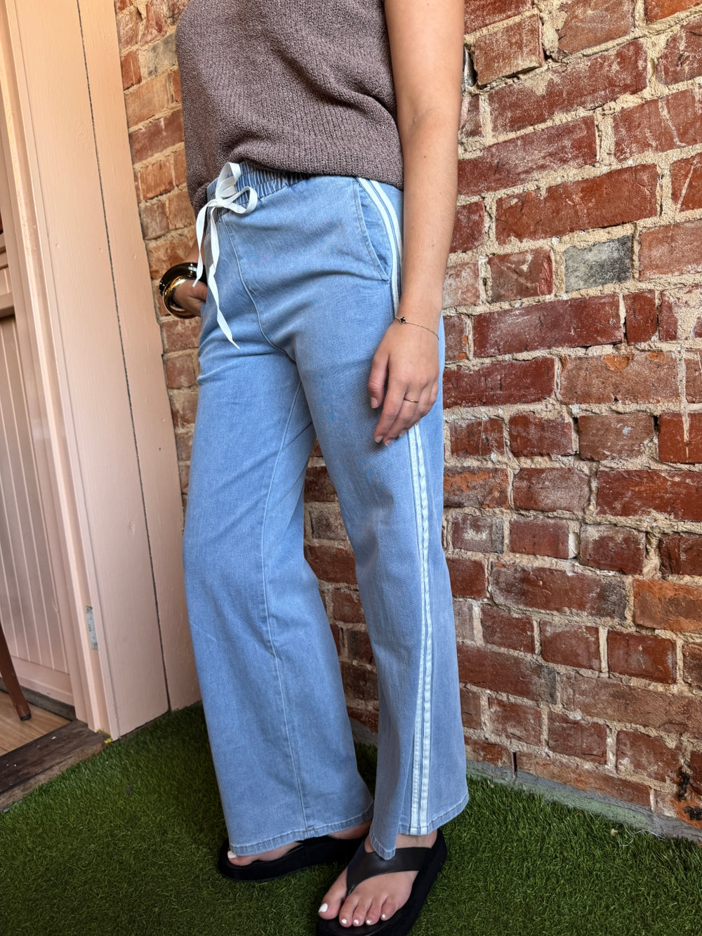 detail Racer Pant in Light Denim from Country Denim