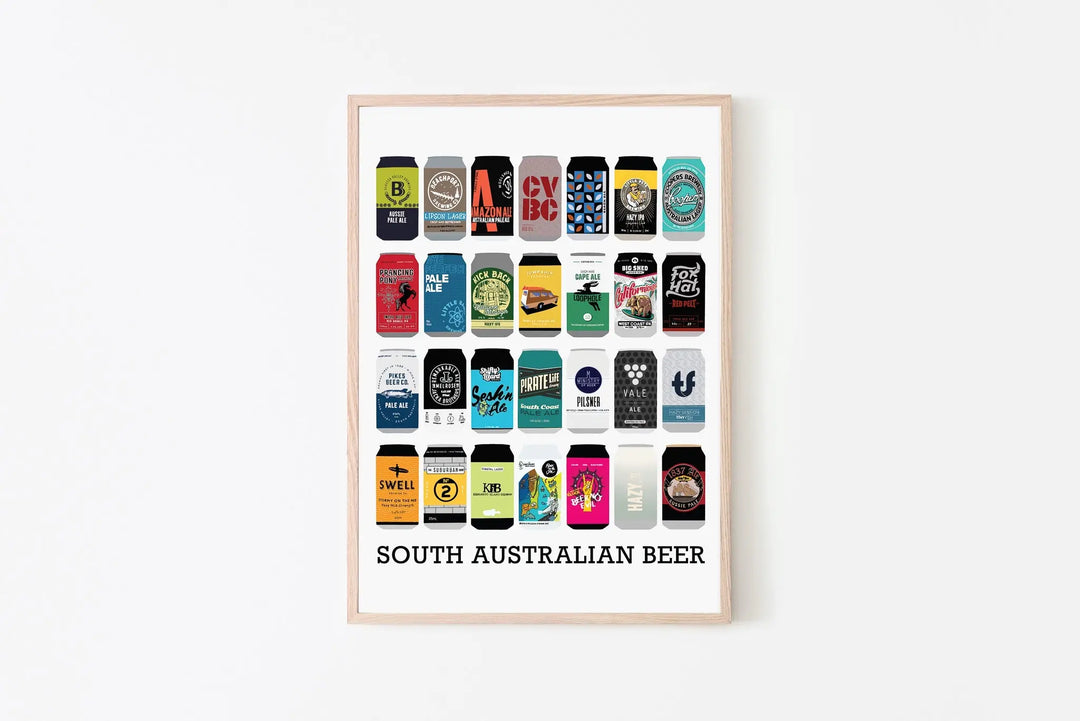 South Australian Beer Print Graphics by L
