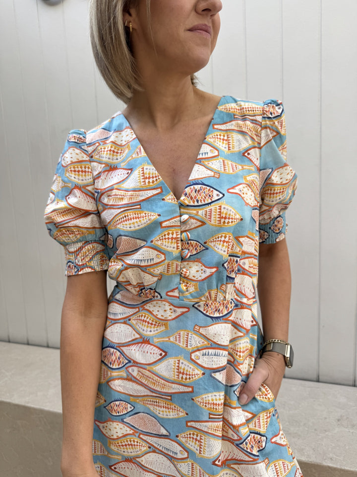 Fish Print Dress