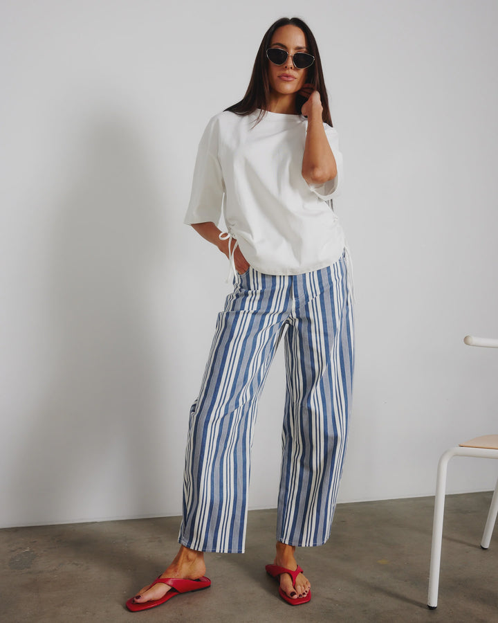 Hampton Stripe Barrel Pant