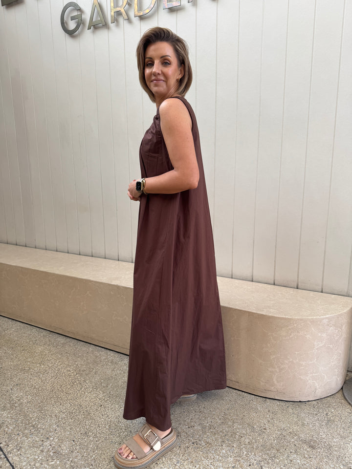 Hania Maxi Dress Chocolate