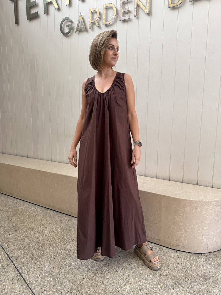 Hania Maxi Dress Chocolate