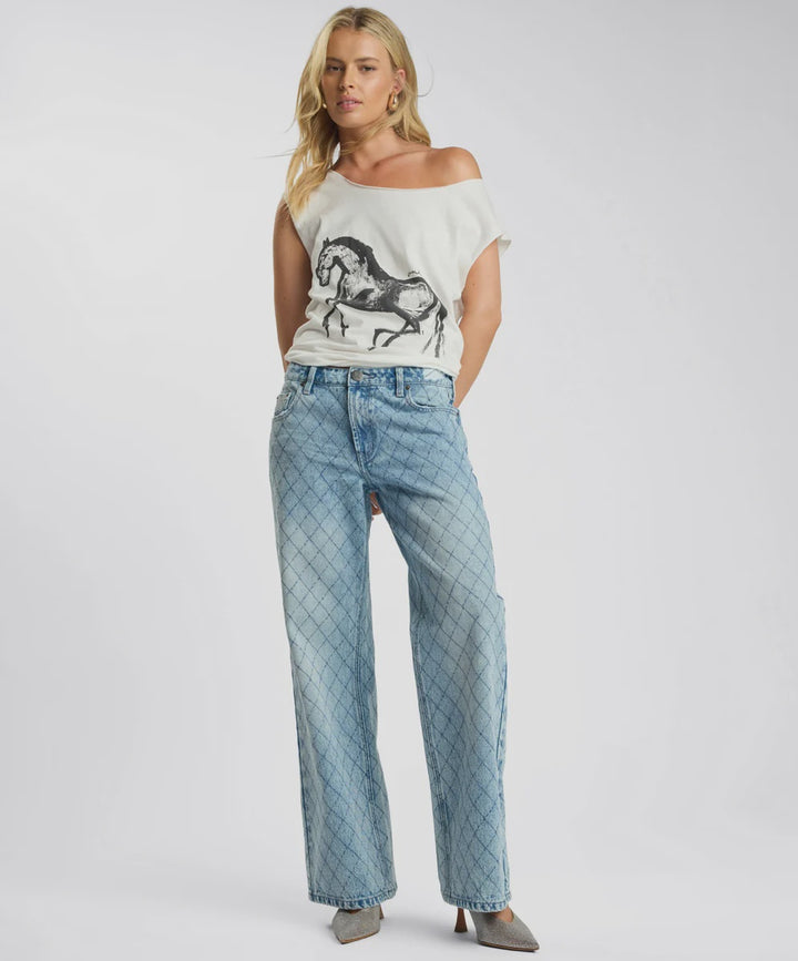 Harlequin Low Riders Low Waist Wide Leg Denim Jean