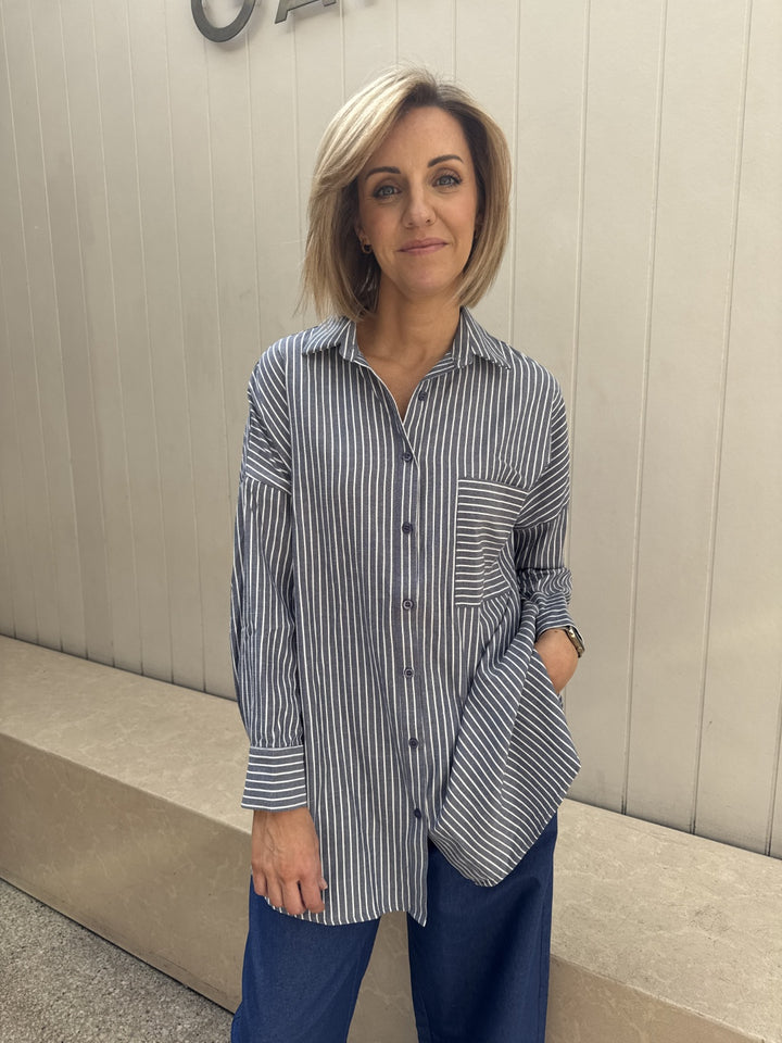 Hawker Stripe Shirt Navy
