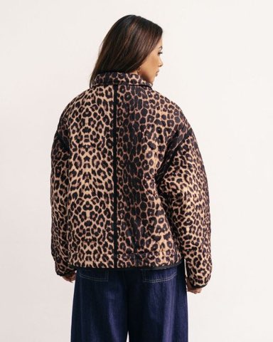 leopard print puffer jacket by label of love back detail
