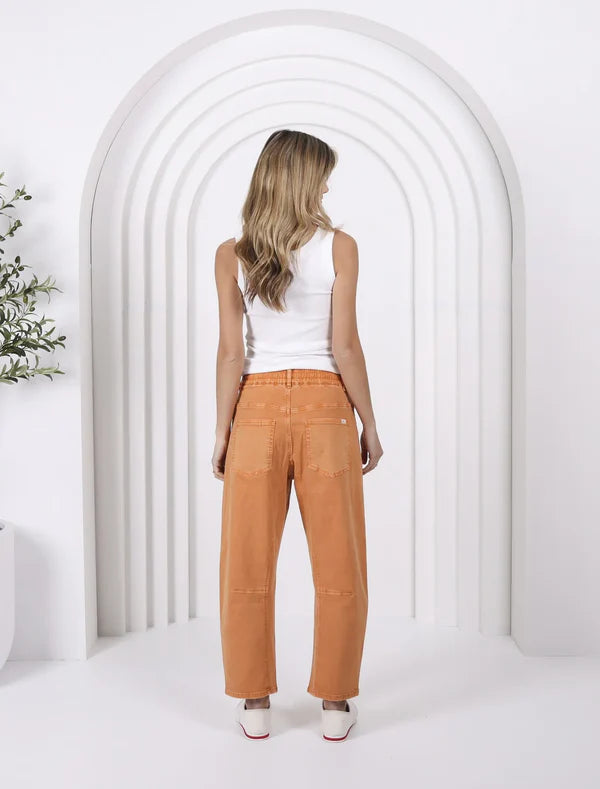 Leo Barrel Jeans in Ginger by Monaco Denim back