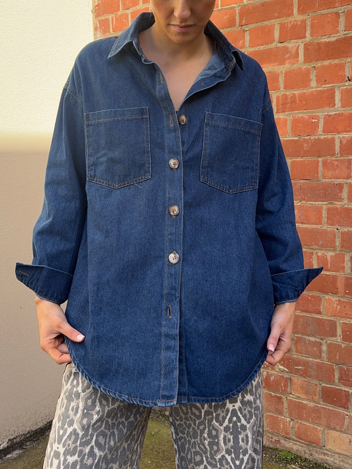 Monroe Dark Denim Shacket