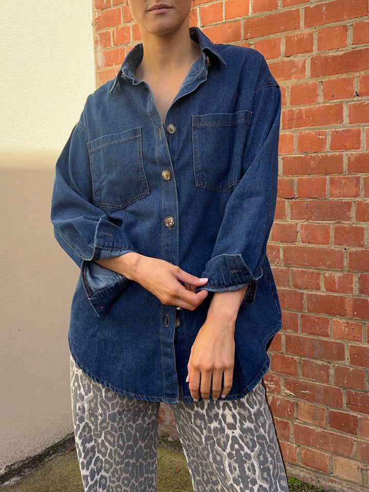 Monroe Dark Denim Shacket