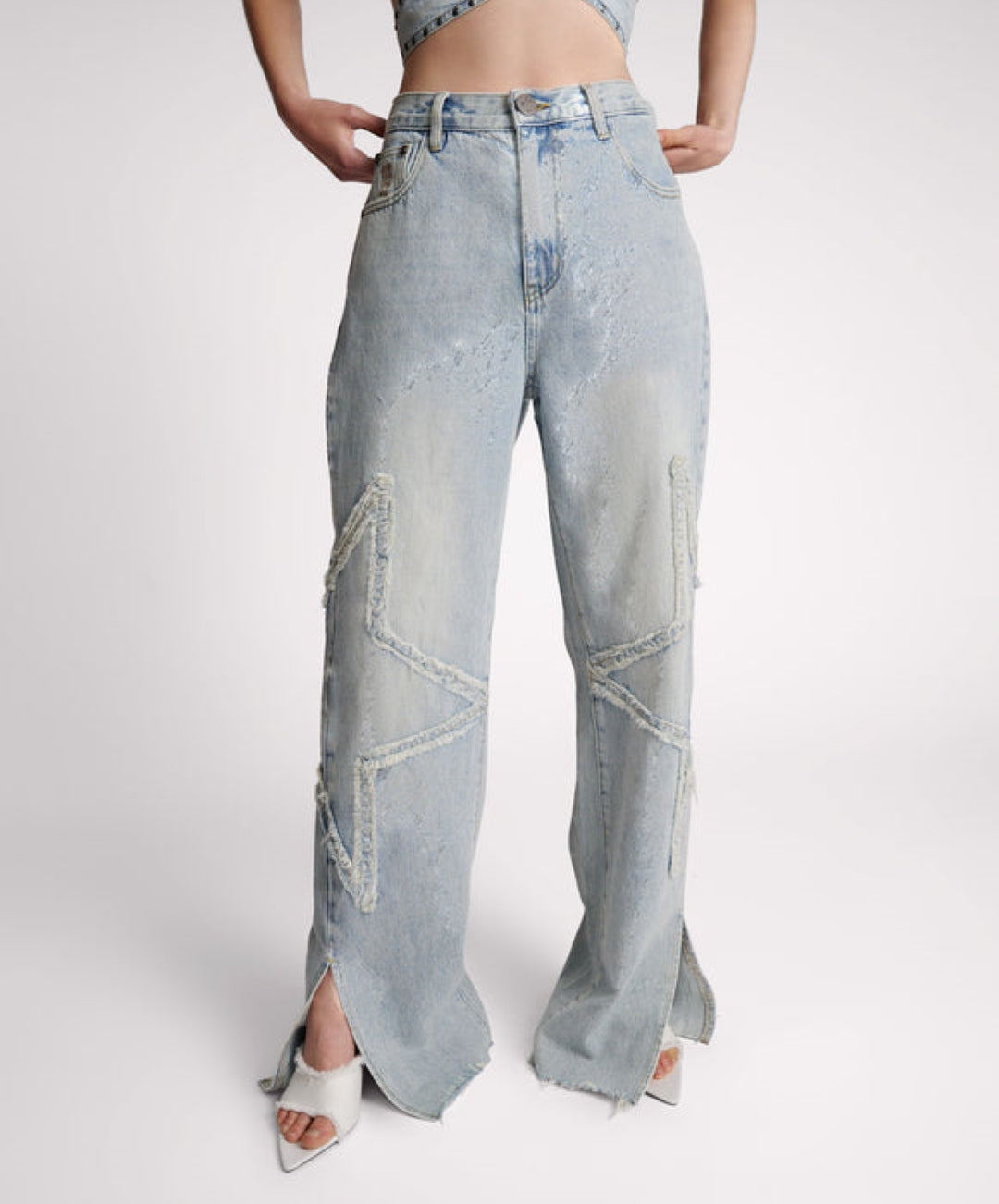 Diamonde Star Straight Leg Billie Jeans by One Teaspoon