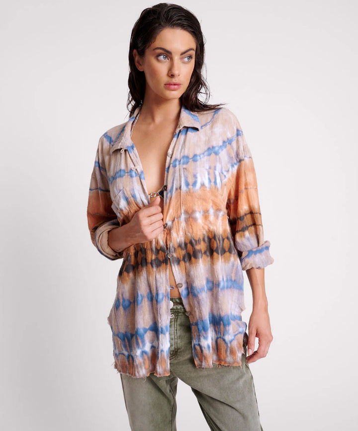 Mirage Tie Dyed Long Line Shirt from One Teaspoon