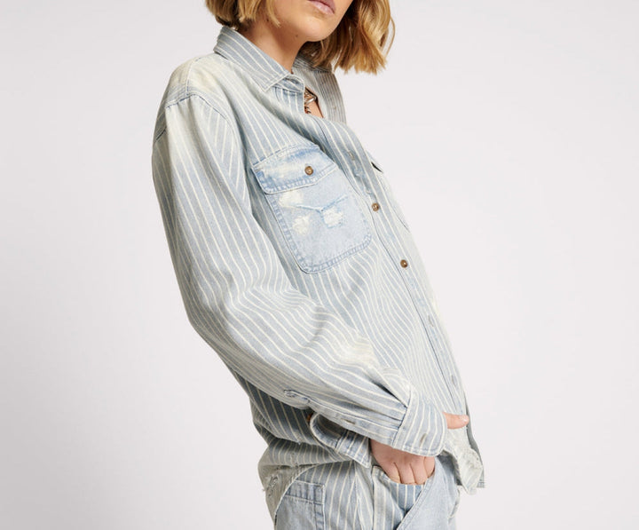 Painters Stripe Everyday Shirt from One Teaspoon