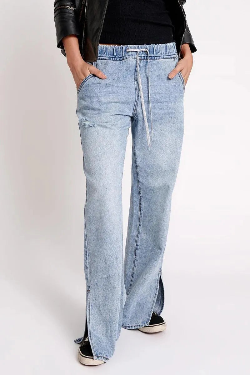 Salty Dog Roadhouse Wide Leg Drawstring Jeans from One Teaspoon