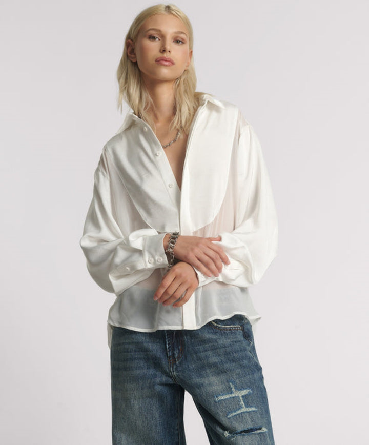 One Teaspoon Sheer Tuxedo Shirt