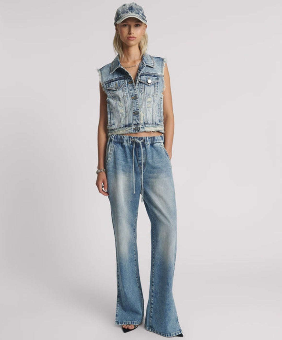 One Teaspoon Sunset Blue Drawstring Jeans