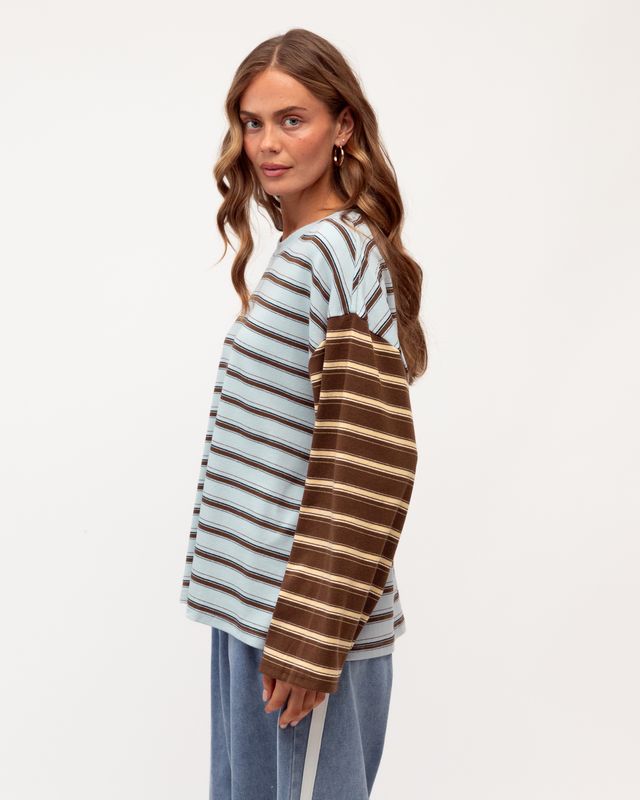 paperheart contrast striped tee side detail