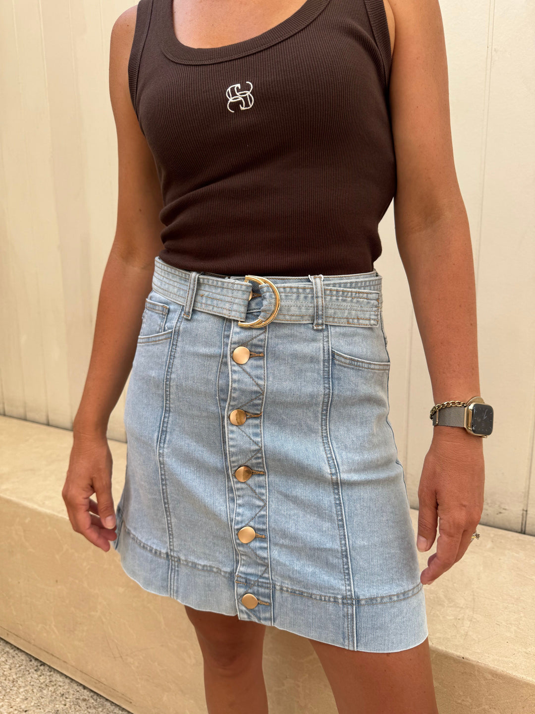Mini Skirt from Refuge Denim detail