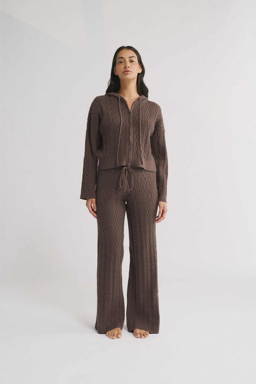 Katie Cable Knit Pant in Chocolate from Primi