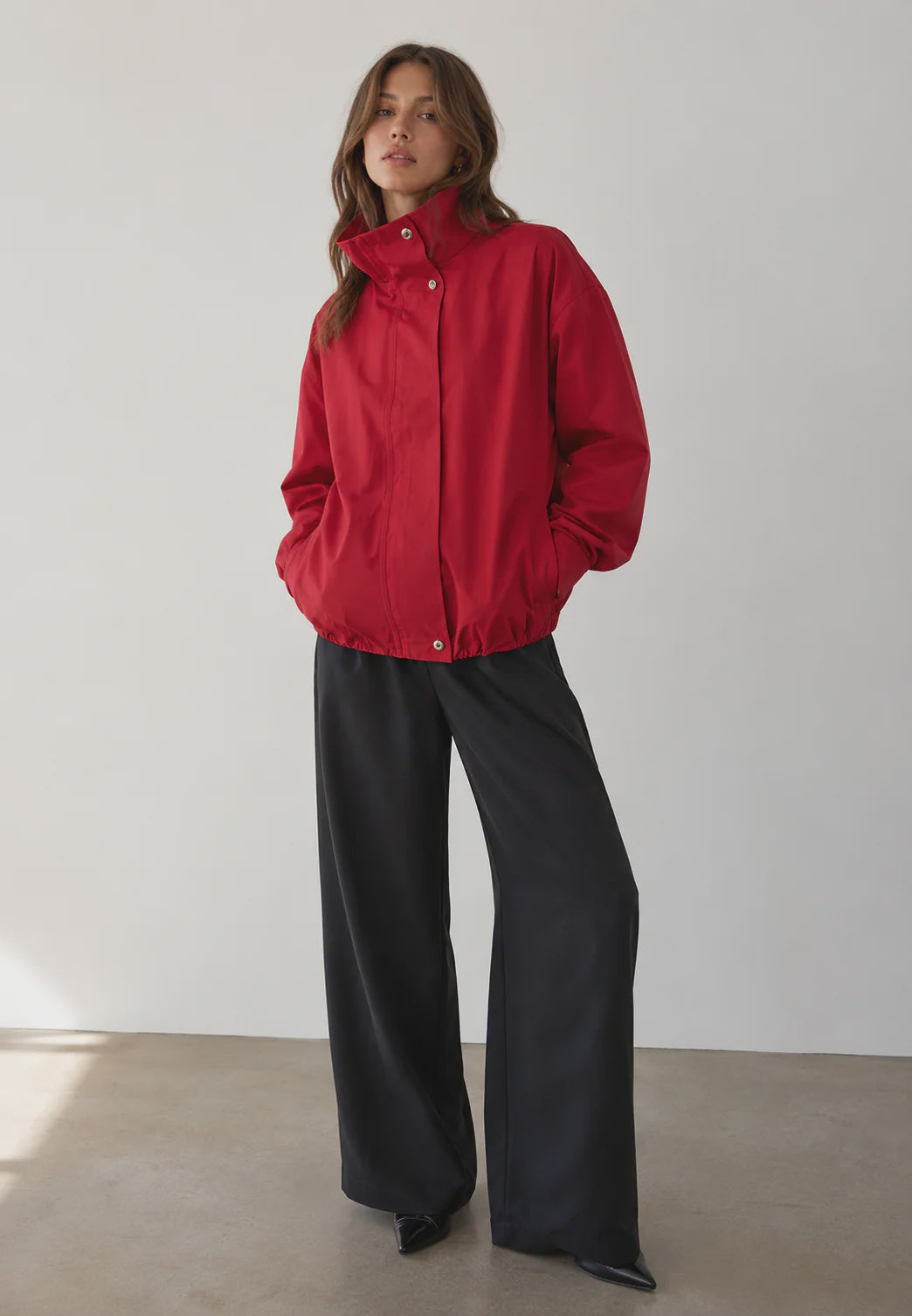 Red Spray Bomber Jacket