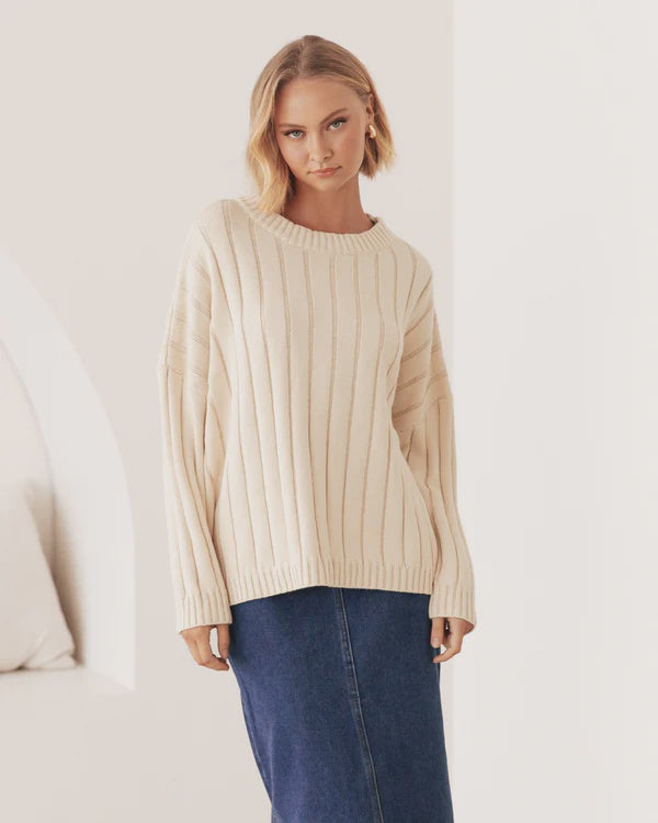 white closet knit jumper