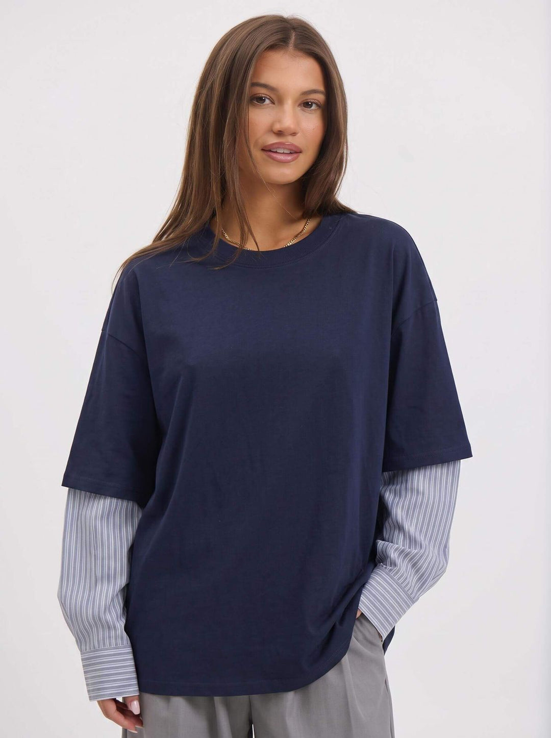smaibulun tee with striped shirt