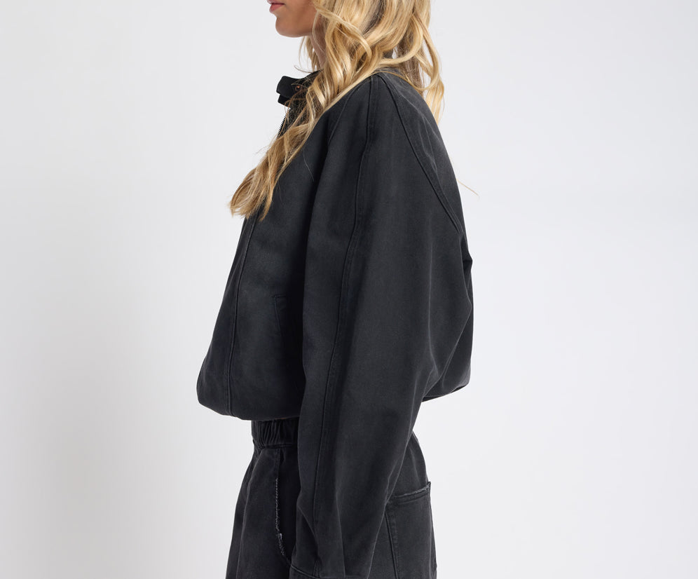 smokey black one teaspoon bomber jacket