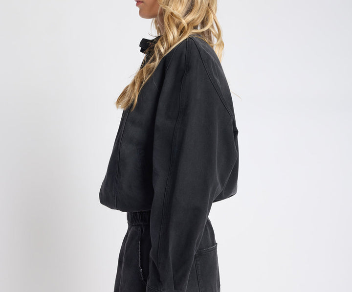 smokey black one teaspoon bomber jacket