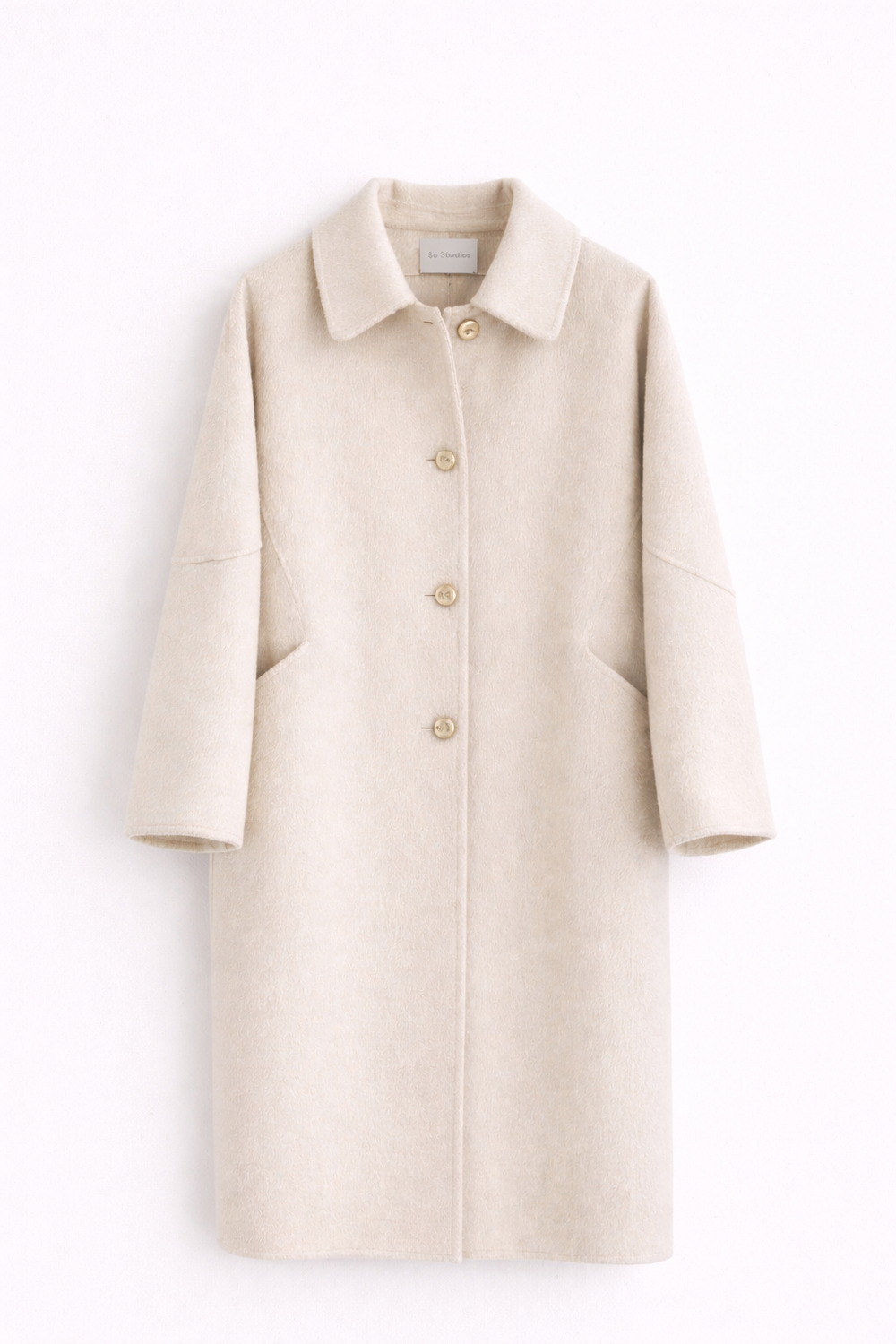 su studios mira wool coat in ivory