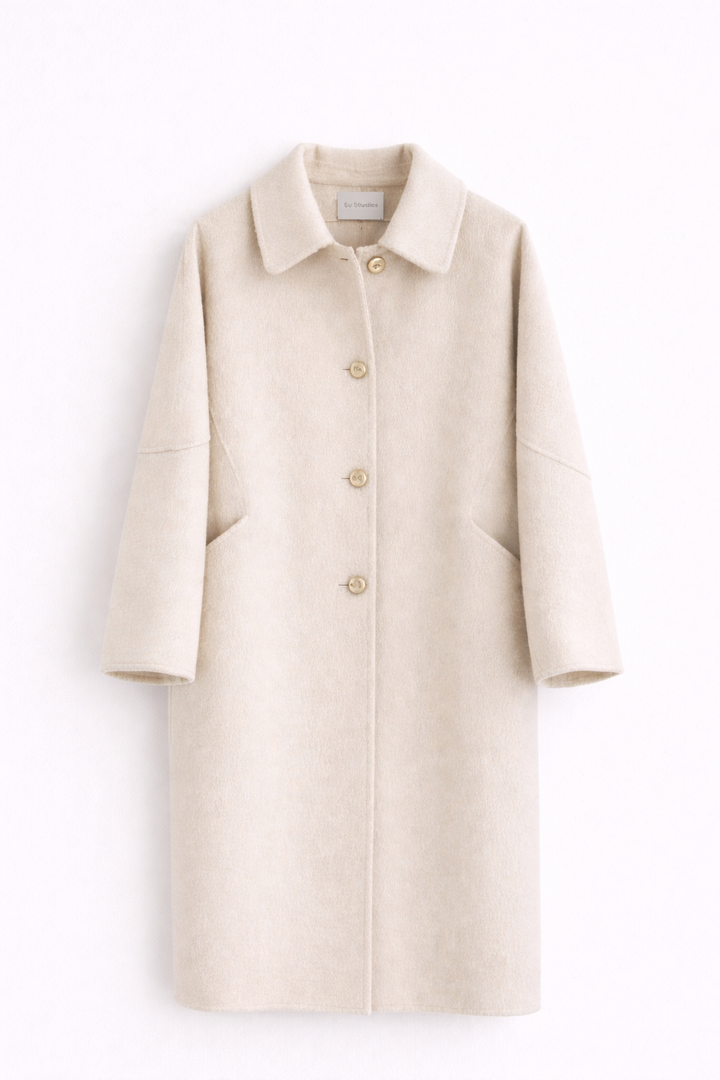 su studios mira wool coat in ivory