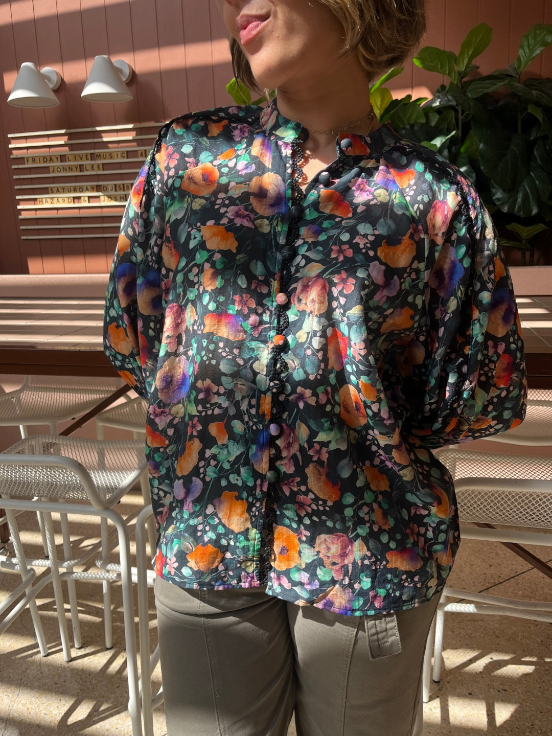 sunny girl floral blouse
