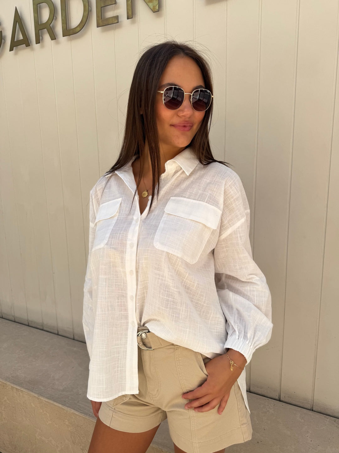 linen blend shirt sunny girl