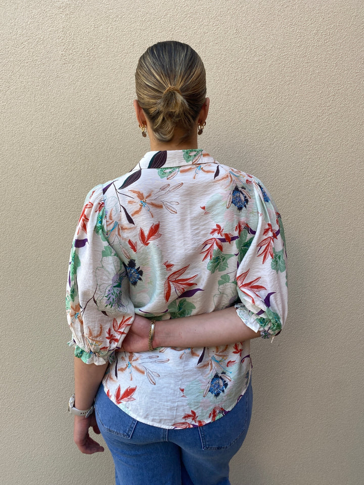 sunny girl floral blouse