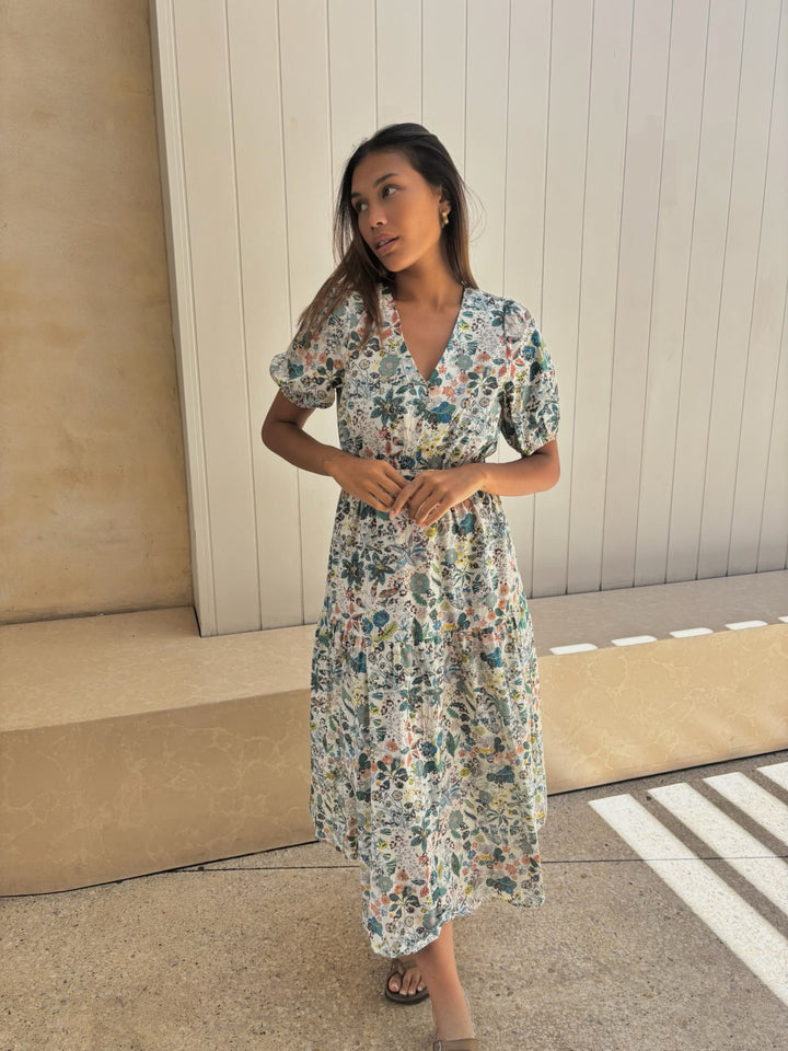 sunny girl floral maxi dress