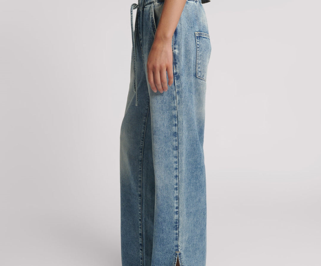 sunset blue drawstring jeans one teaspoon side