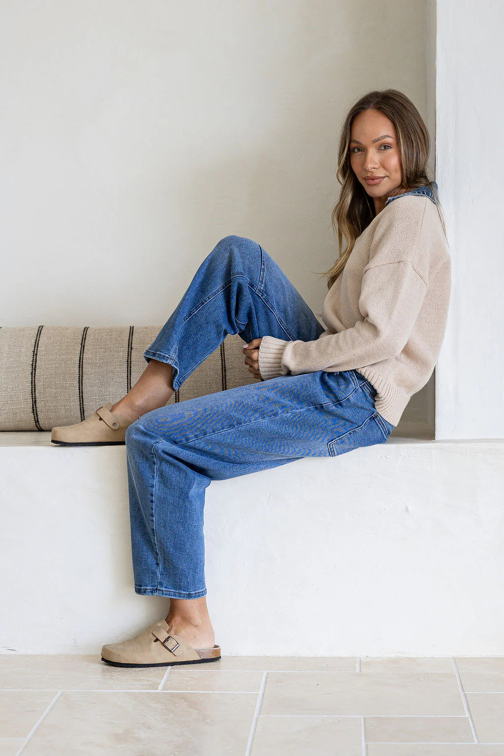 Suzanna Denim Collar Knit