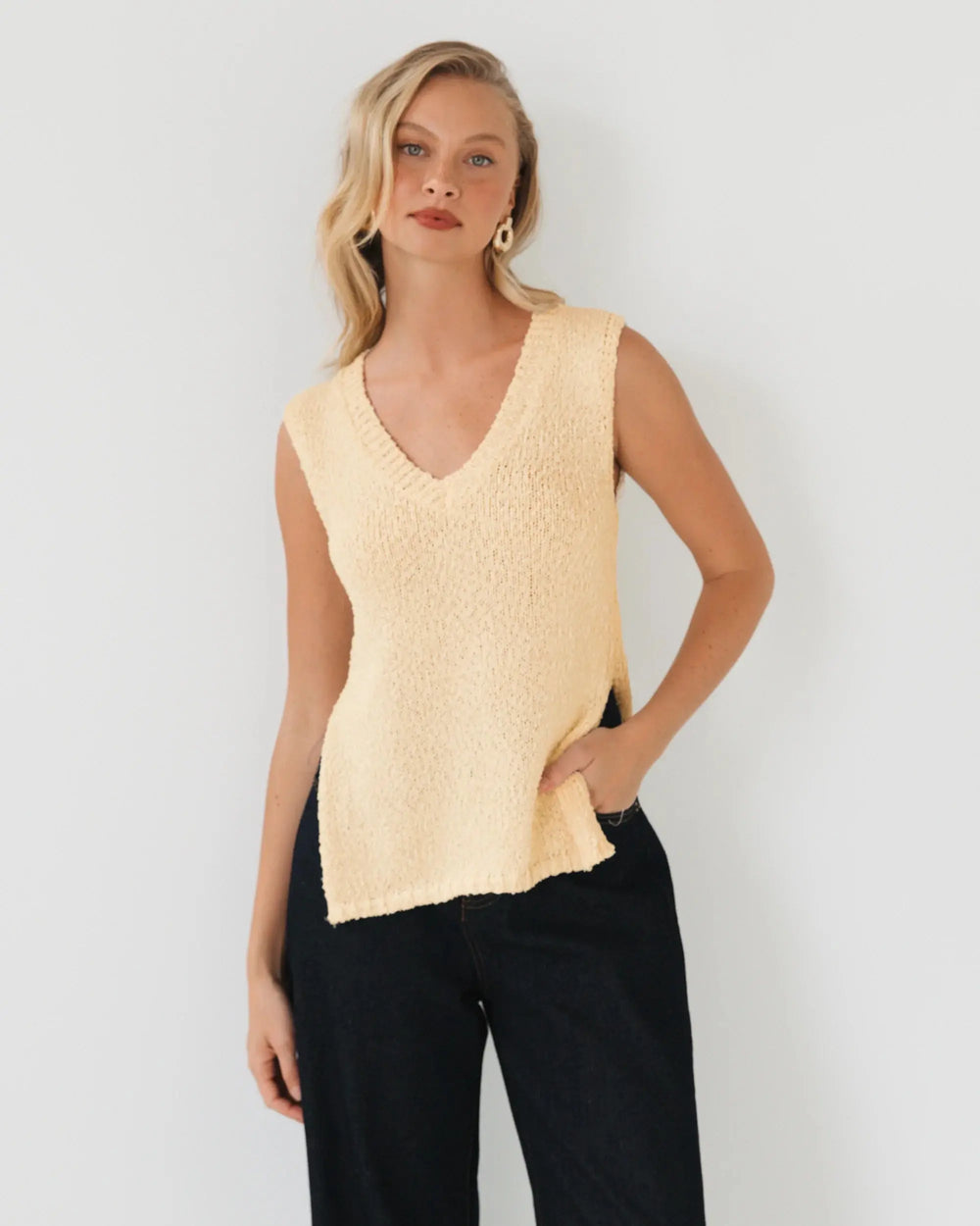 Textured Knit Tank White Closet