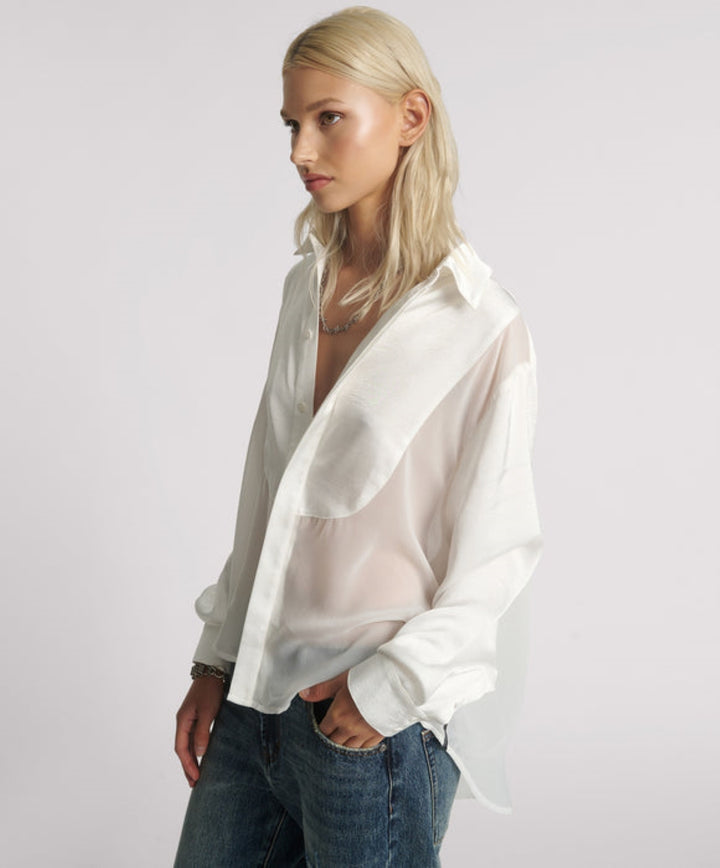 One Teaspoon Sheer Tuxedo Shirt 