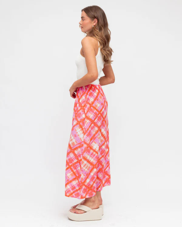 white closet clara print skirt