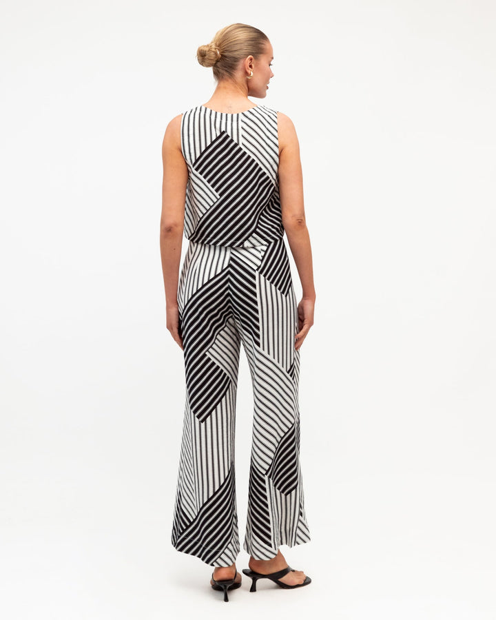 white closet linear luxe pants back detail