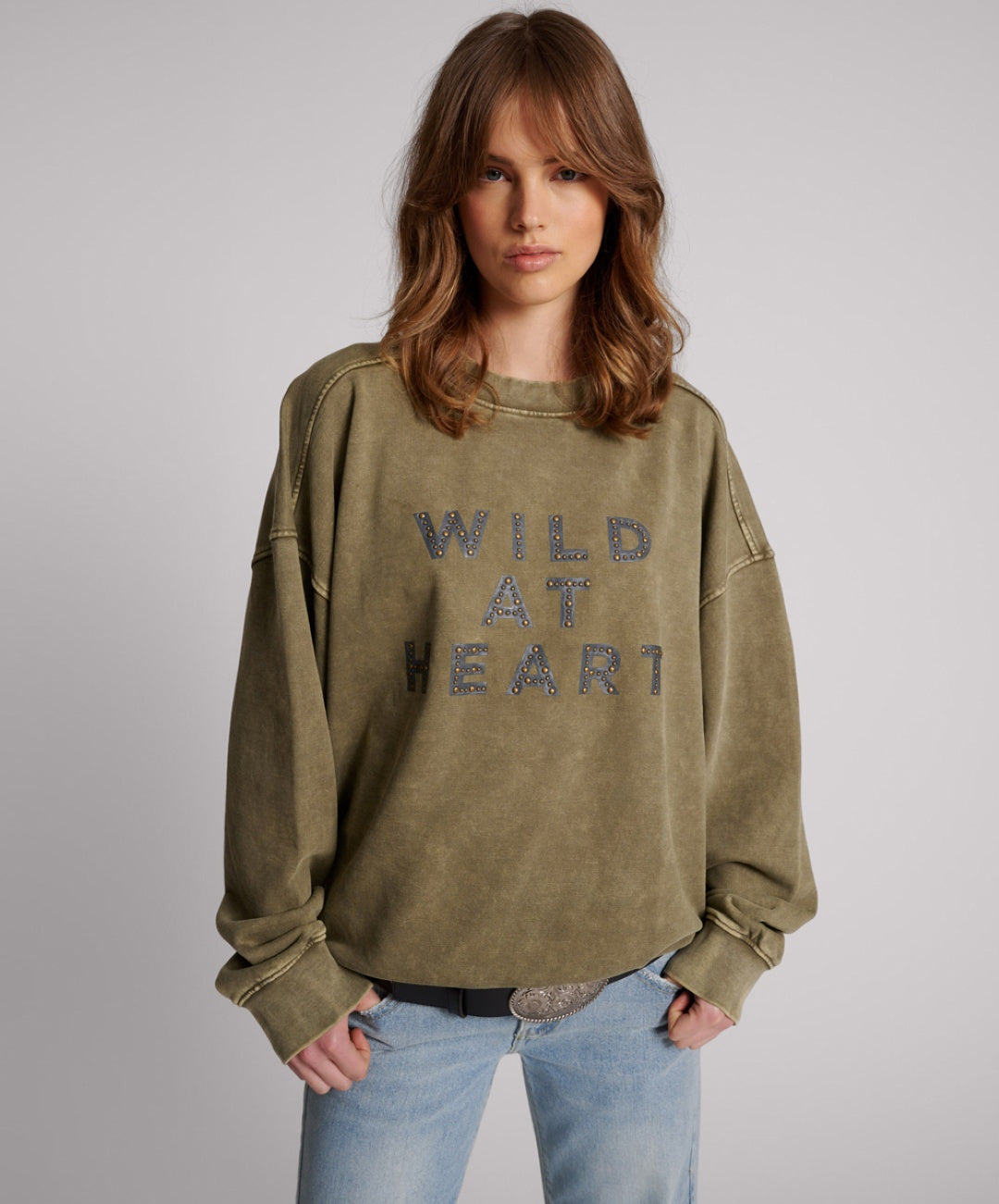 Wild at Heart Studded Retro Sweater by One Teaspoon