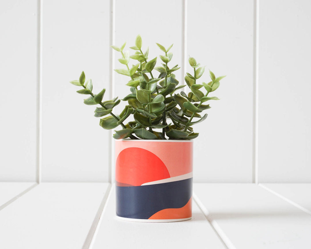 ceramic pot with landscape design