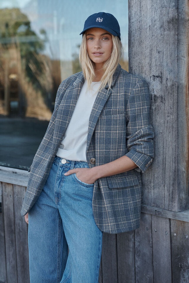 Heritage Blazer in Charcoal Check from Ceres Life